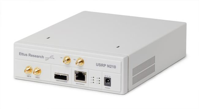 The USRP N210 software-defined radio.